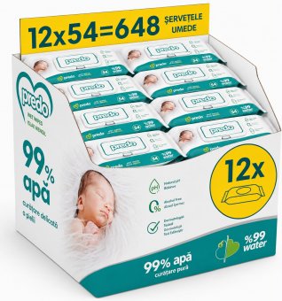 Servetele umede bebelusi Predo, 12x54=648 buc