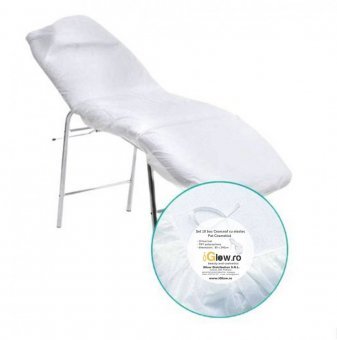 Set 50 buc Cearceaf/Husa Pat Cosmetica cu Elastec 80 x 240cm-15MICR