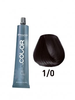 Vopsea de păr profesională PRO.COLOR 100 ml - Pro.Co - 1/0 NEGRU