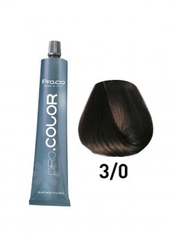Vopsea de păr profesională PRO.COLOR 100 ml - Pro.Co - 3/0 CASTANIU INCHIS