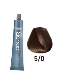 Vopsea de păr profesională PRO.COLOR 100 ml - Pro.Co - 5/0 CASTANIU DESCHIS