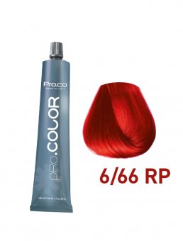 Vopsea de păr profesională PRO.COLOR 100 ml - Pro.Co - 6/66RP ROSU INTENS