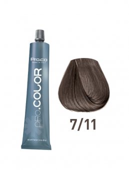 Vopsea de păr profesională PRO.COLOR 100 ml - Pro.Co - 7/11 BLOND NATURAL CENUSIU INTENS