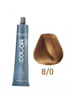 Vopsea de păr profesională PRO.COLOR 100 ml - Pro.Co - 8/0 BLOND DESCHIS